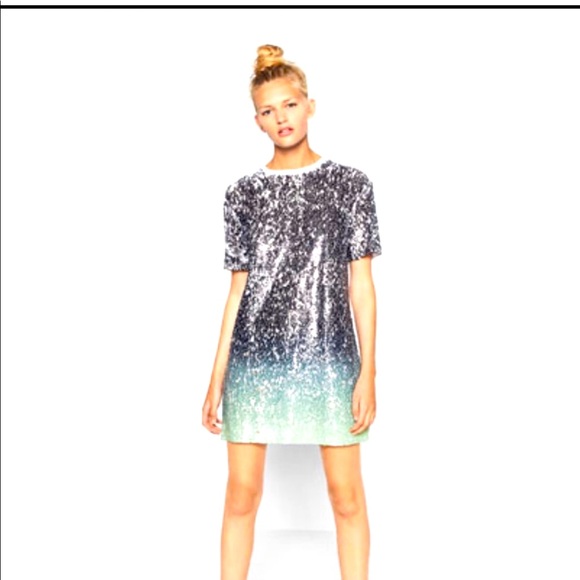 Zara Dresses & Skirts - Zara sequin t shirt mini Dress